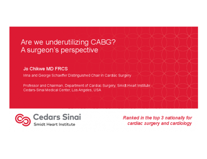 Are We Underutilizing CABG? A Surgeon’s Perspective