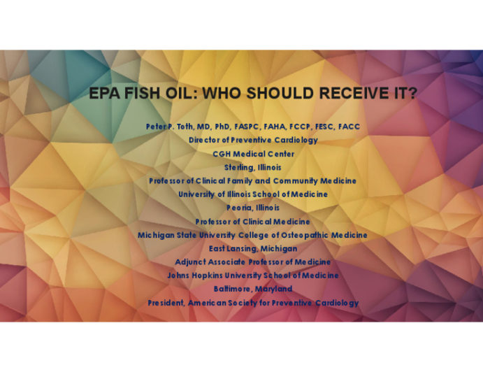 EPA Fish Oil: Who Should Receive It?